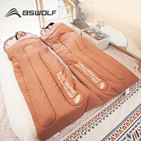 BSWOLF Sleeping Bag Thickened Adult Single Portable Outdoor Camping Winter Cold and Warm Can Be Spliced Double Quilt