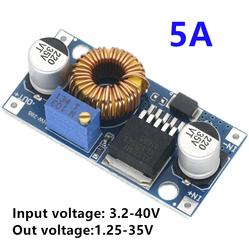 DC ajustável para DC Buck Boost Módulo, Módulo Regulador de Alimentação, LM2596, LM2596S, XL4015, 3A, 4A, 5A, 1 peça