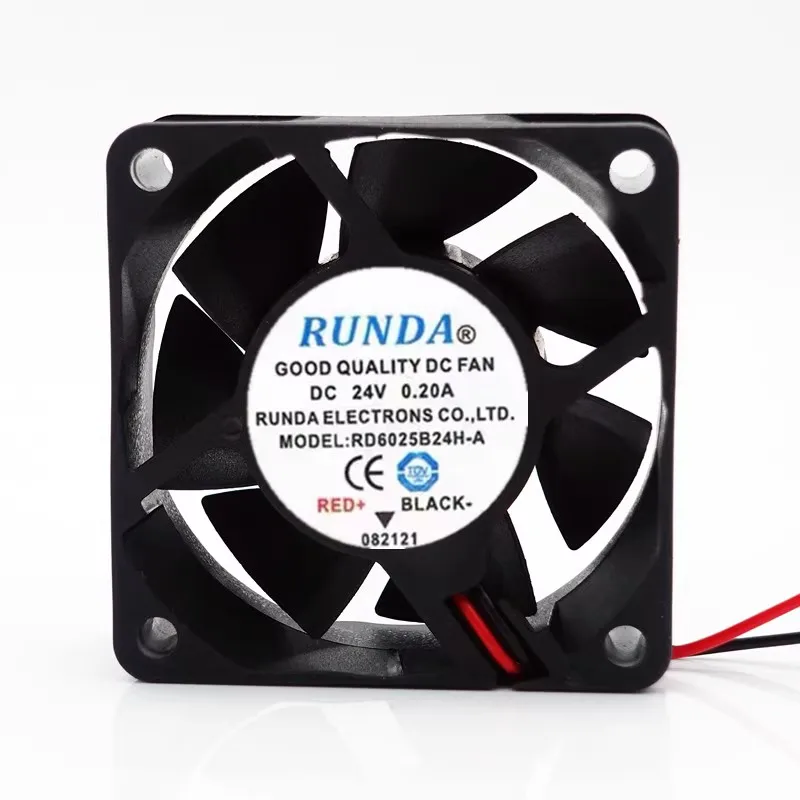 

RUNDA RD6025B24H-A DC 24V 0.20A 60x60x25mm 2-Wire Server Cooling Fan