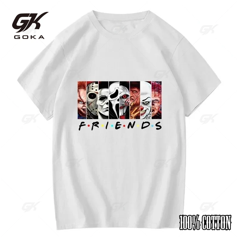 XIN YI Men's High Quality T-shirt 100% Cotton T-shirt Funny Friends Print T Shirt Loose Summer Cool O-neck Men T-shirt Tops