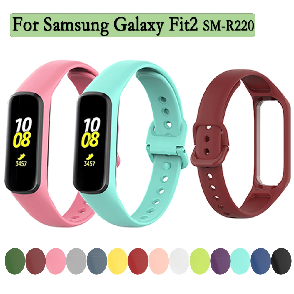 สายรัดสำหรับ Samsung Galaxy Fit2 SM-R220สายนาฬิกาซิลิโคนอะไหล่กำไลข้อมือแสงซุปเปอร์