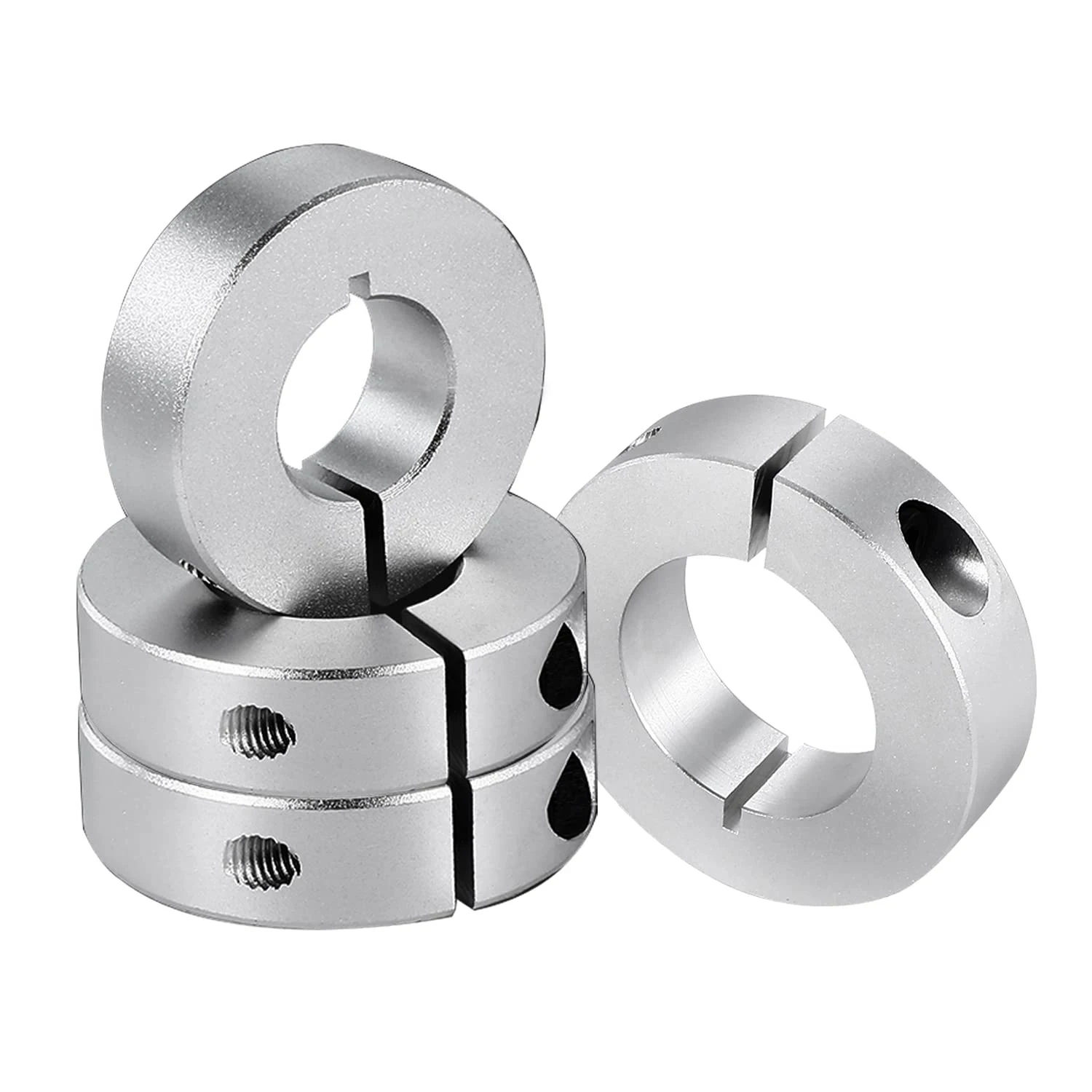 B66C 4 Pack Split Shaft Collar Bore 20Mm, Aluminum One Piece Shaft Collar Clamp Style, 40Mm OD, 12Mm Thickness