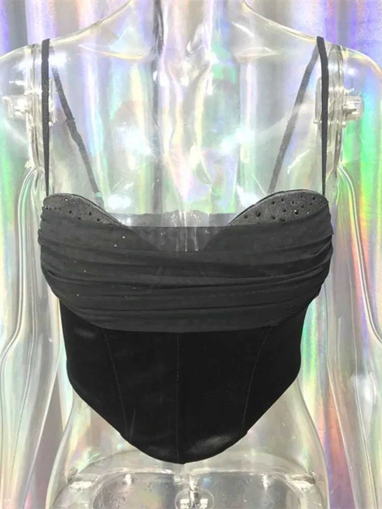 

Sexy Transition Zone High-End Fibone Vest Women's Street Sle ort Sve Zipper Design with Chest Pad Outerwear