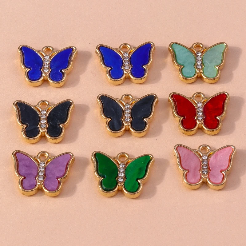 Duarte 20 Teile/los Nette Bunte Emaille Tier Schmetterling Charms Anhänger für Schmuck Machen Ohrringe Halsketten DIY Handwerk Liefert – Detail 2