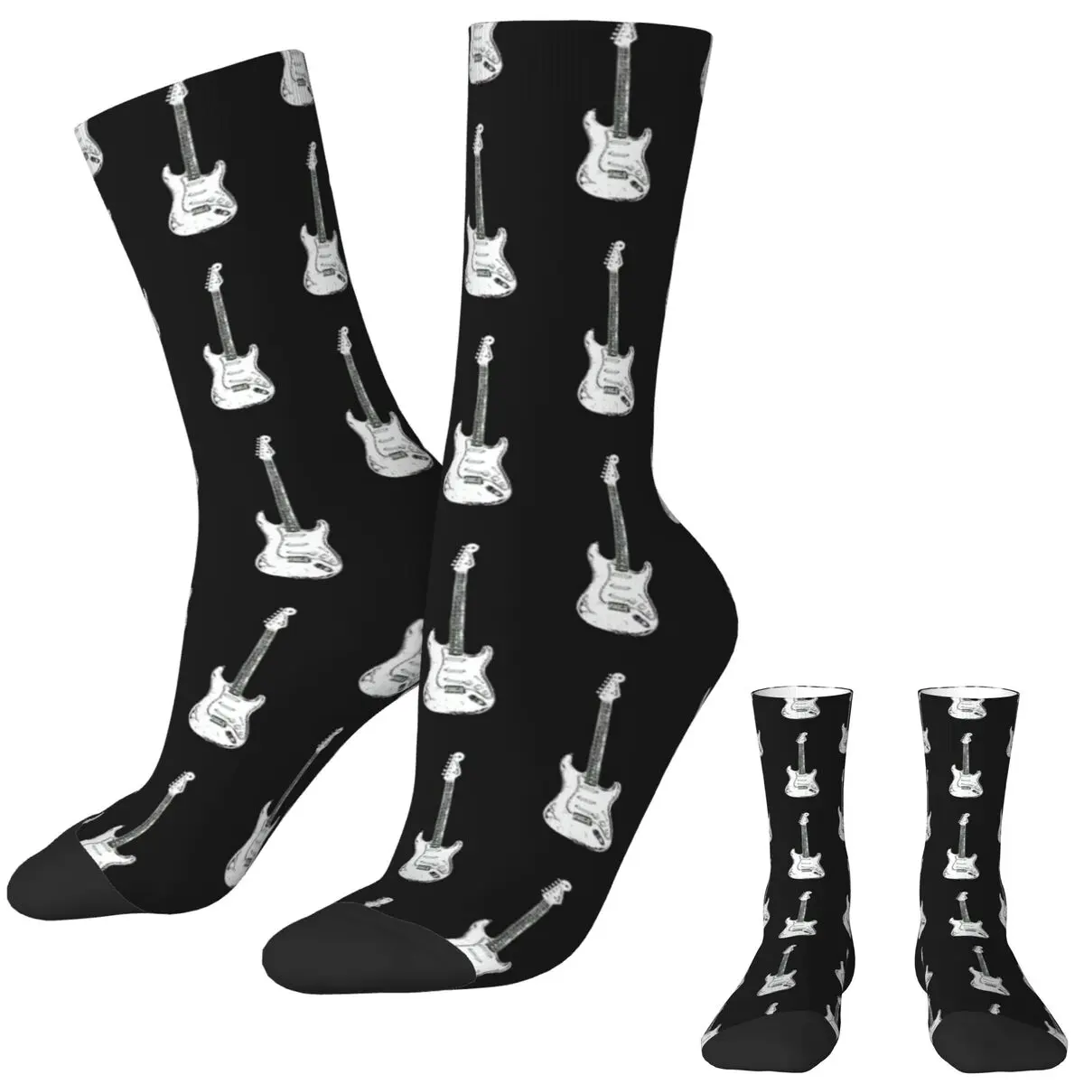 Guitar Design Stockings Men Socks Breathable Gothic Socks Spring Climbing Non Slip Design Socks Gift Idea