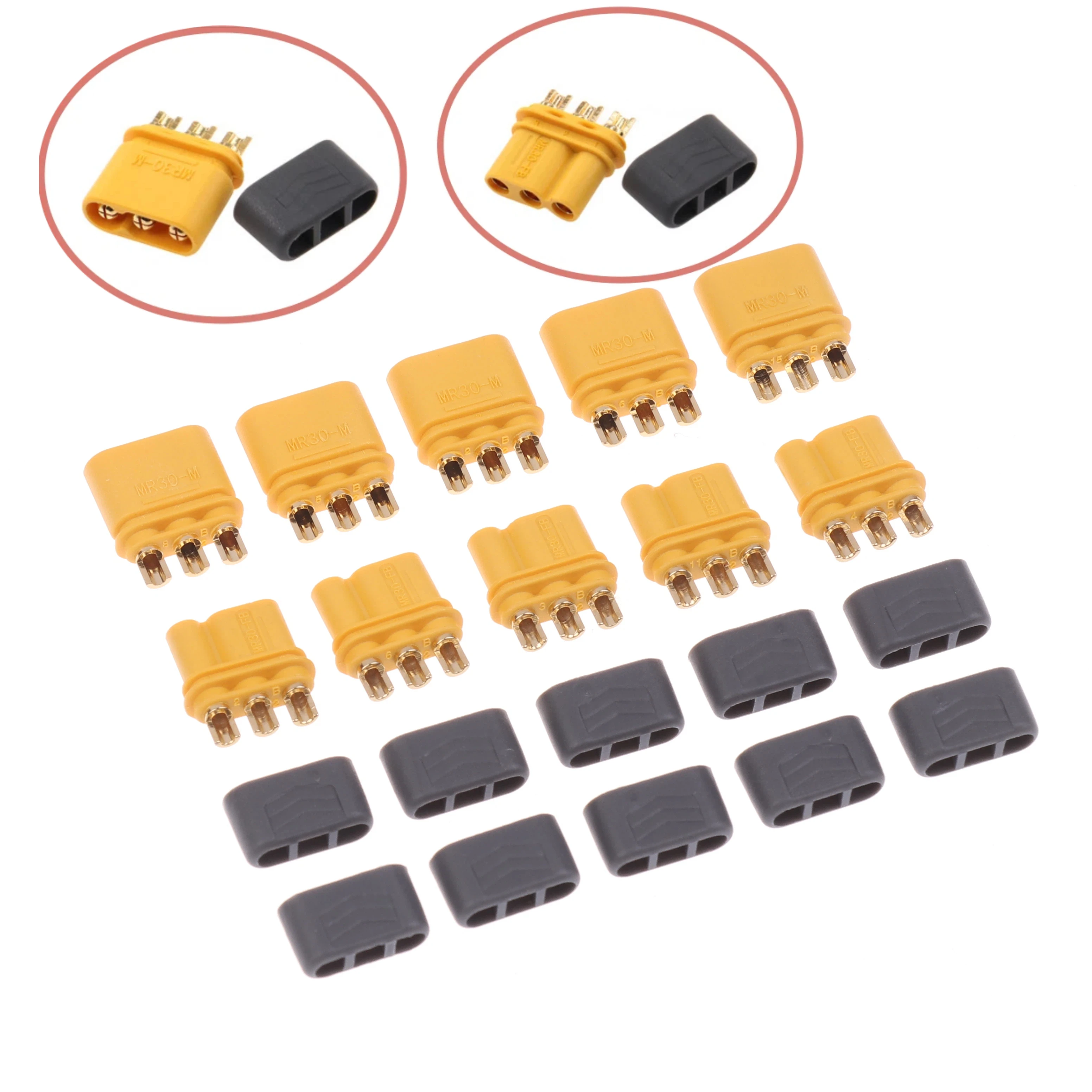 5Pairs Amass MR30 Male Female Connector Plug With Sheath Housing For RC Lipo Battery Multicopter Airplane Accessories