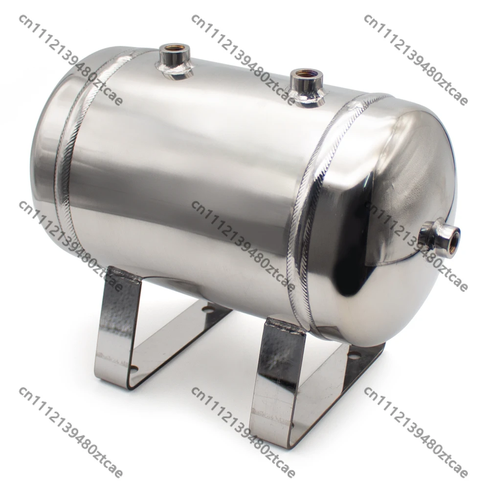 5L 304 Stainless Steel Air Compressor Tank, Pneumatic Pressure Buffer Reservoir with G1/4 Thread Interface for Air System