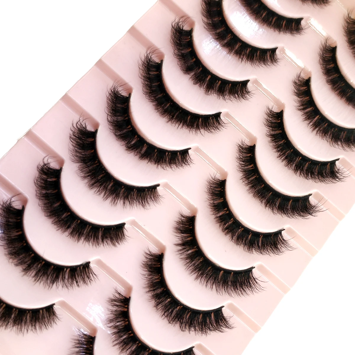 NEU 10 Paar Katzenaugen-Wimpern, flauschige künstliche Nerzwimpern, 8D-Wimpernpackung, dramatische lange, dicke Volumenwimpern, falsche Wimpern – Detail 22