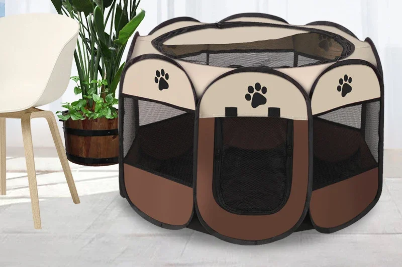 Pet Fence Tent Oxford Cloth Foldable Ventilated Cat Delivery Room Dog Mesh Kennel Cat House