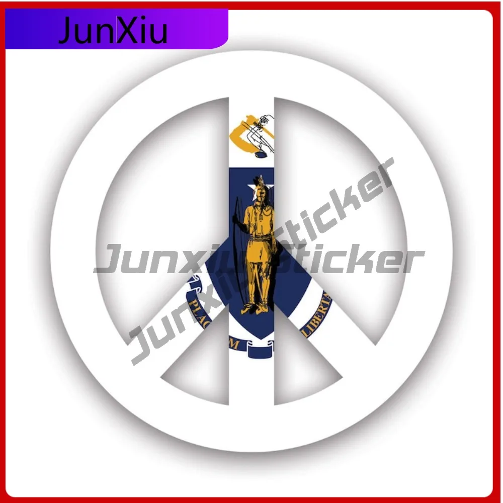 

Massachusetts Flag Peace Symbol Stickerwaterproof Outdoor Cool Car Waterproof Vinyl Decal For Mobile Phones Protection Fun