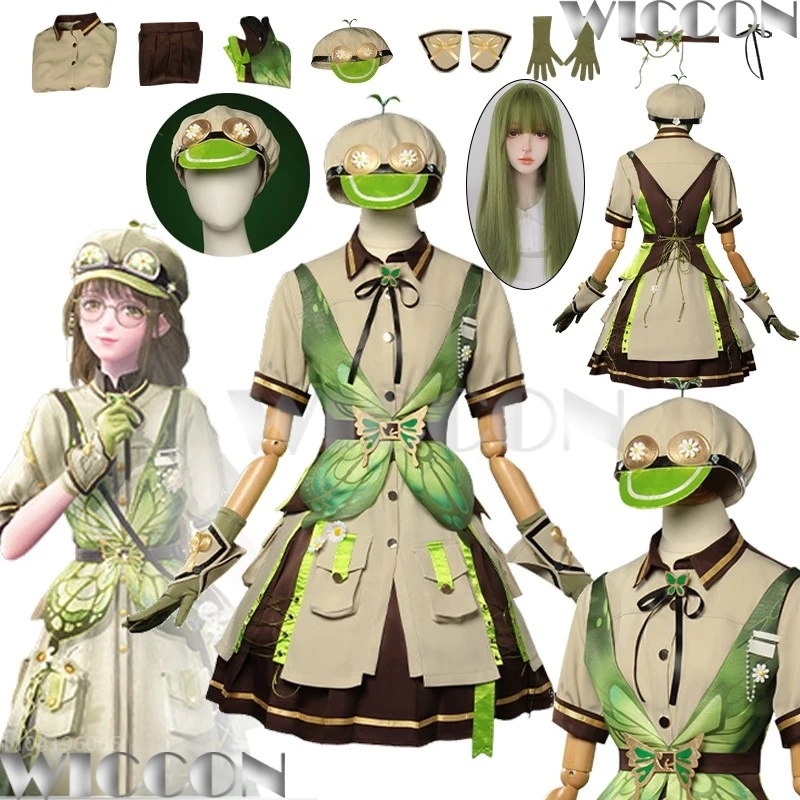 Nikki Game Infinity Nikki Forest Suit Cosplay Costume Green Lolita Dress Green 60cm Wig Explorer Girl Women Holloween Customized