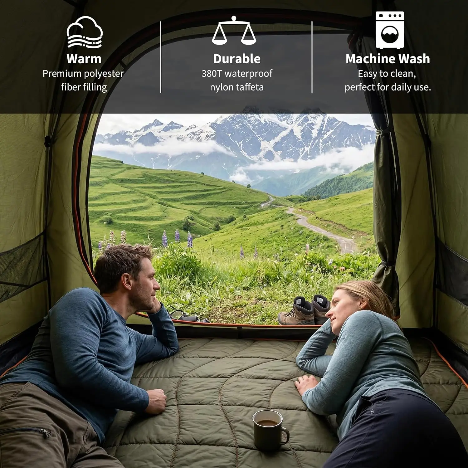 Tacleekii Waterproof Packable Camping Blanket 4