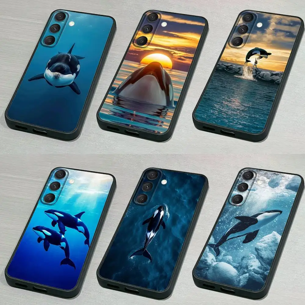 

Killer W-Whale O-Orca Phone Case For Samsung S 25,24,23,22,30,21,10,9,Ultra,Plus,Lite,FE,4,5G Black Soft Case