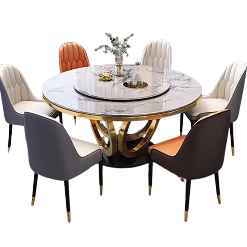 

Nordic Style Dining Table Black Modern Luxury Home Kitchen Dining Table Round Minimalist Mesa De Comedor Garden Furniture Sets