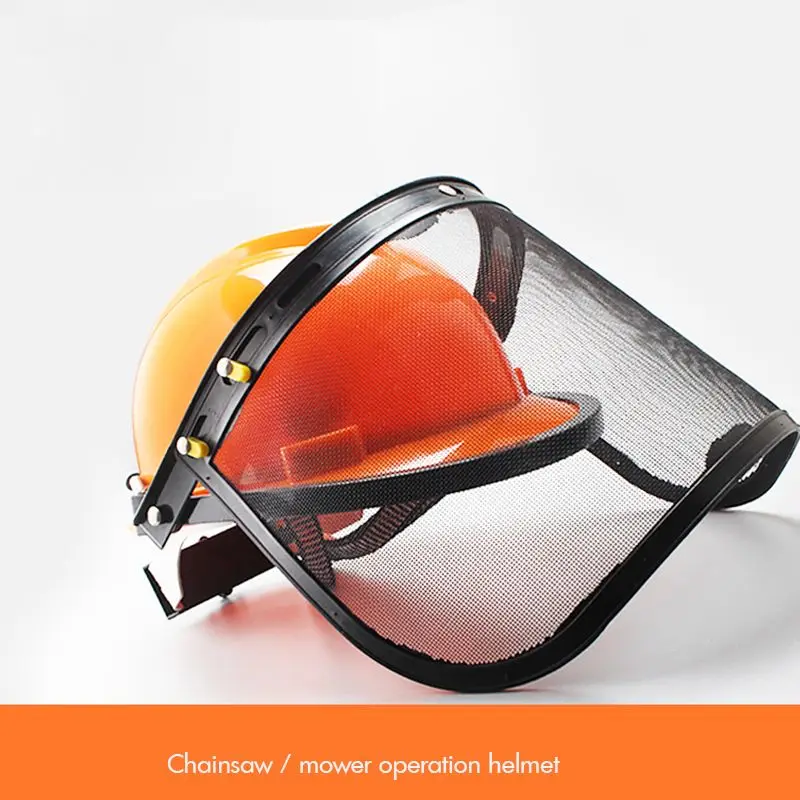 Forestry Safety Helmet with Wire Mesh Protective hat, Chain Saw Helmet Forest Head Protection Helmet Heavy Duty Hard Hat