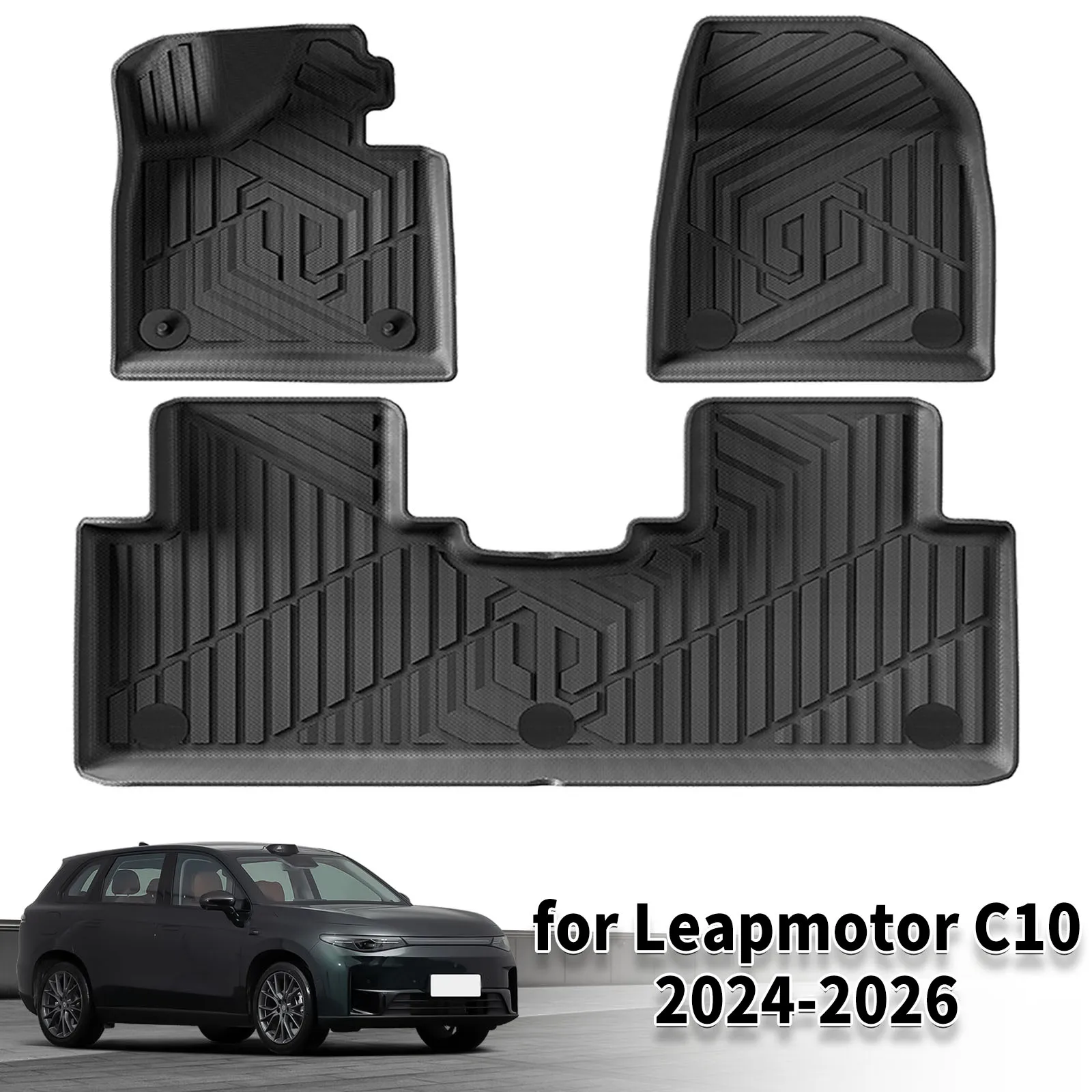 

for Leapmotor C10 2024 2025 2026 High Elasticity TPE Car floor Mats pad Wear-Resistant Easy Maintenance Accessories