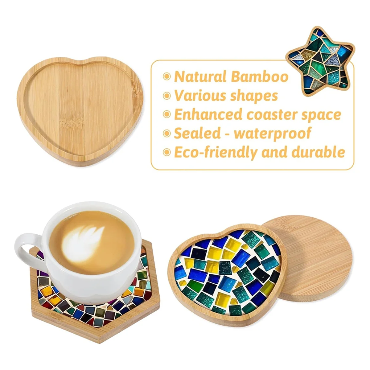 NEW 10pcs Wooden Mosaic Bases Mosaic Kits Various Shapes Mosaic Substrates for Mosaic Crafts DIY Mosaic Tiles Coaster Base