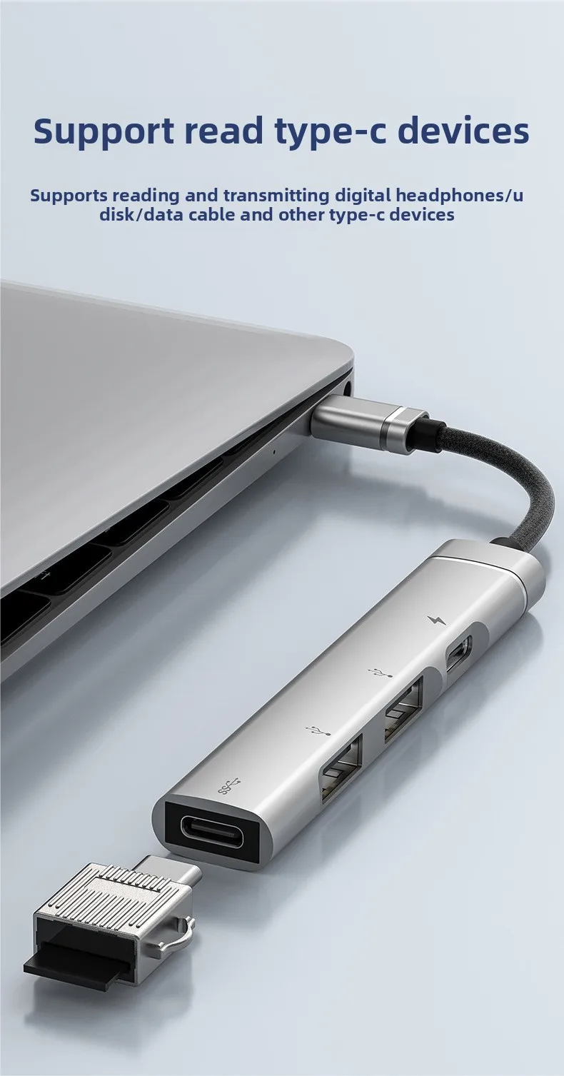 USB-C-Hub PD+Audio, Typ-C-Multiport-Adapter für Huawei iPad, 3,5mm+USB+PD – Detail 10