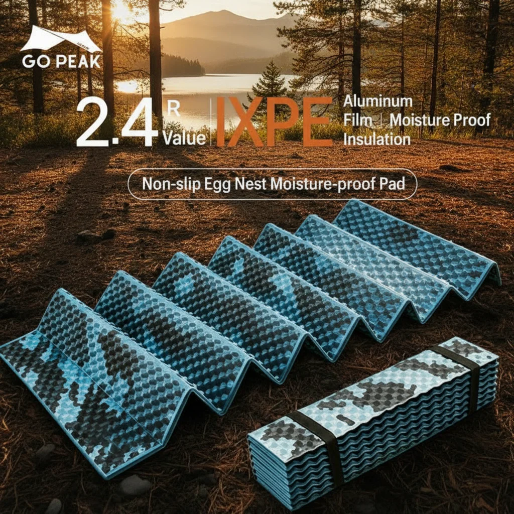 Ultra Lightweight Portable Aluminum Egg Nest Mat Outdoor Camping Surface Moisture Proof High R Value Foldable Sleeping Pad