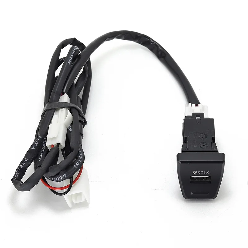 QC3.0 USB Car Charger Socket for Toyota RAV4 2019 2020 2021 Central Control Position LED Backlight Switch Buttton Fast Charging