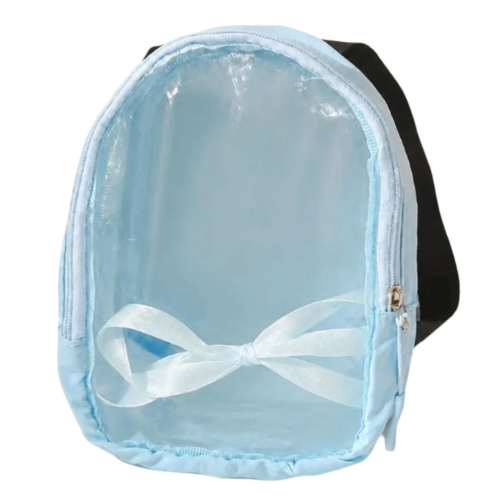 Cute Zipper Closure Display Bag Portable Kawaii Transparent Pouch Sweet Dustproof Storage Bag Anime Merch