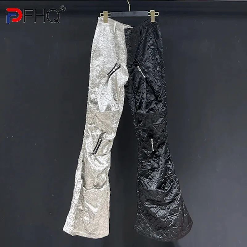 

PFHQ Design New Autumn Thin Straight Flared High Waisted Loose Slimming Casual Pants 2024 Contrast Color Male Trousers 21Z5331