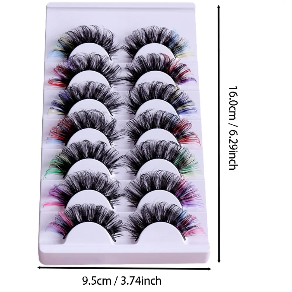 7 Pairs Colorful False Eyelashes D Curl Natural Fluffy Colored Makeup Faux Eyelash Lashes extensions Russian Volumes