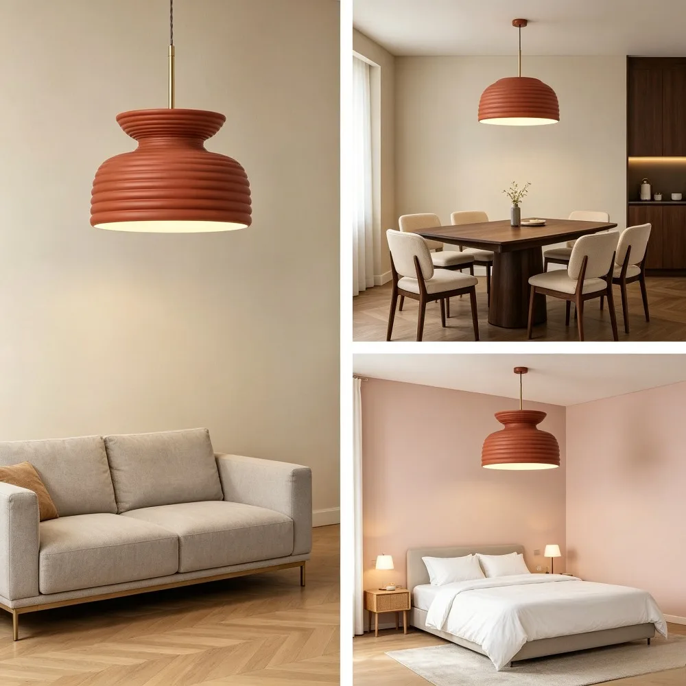 Modern Nordic White/Green/Red Resin Pendant Light Bedroom Living room Restaurant Bar Minimalism Chandelier Indoor Design Lightin