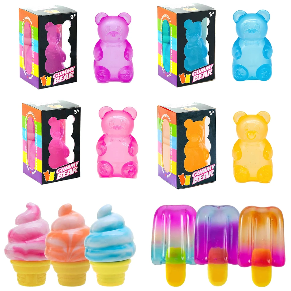 Agradable Objeto Sensorial Antiestrés Nice-Sicle: Oso Suave y Blandito en Forma de Cono de Helado para Aliviar la Ansiedad y Mejorar la Concentración en Personas con TDAH