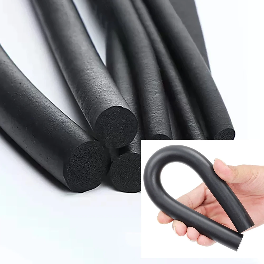 1-20 Meter Foam Sealing Strip Black Round EPDM Rubber Strip Sponge Cabinet Door Seal Dia 2/3/4/5/6/7/8/9/10/12/20/25/28-30mm
