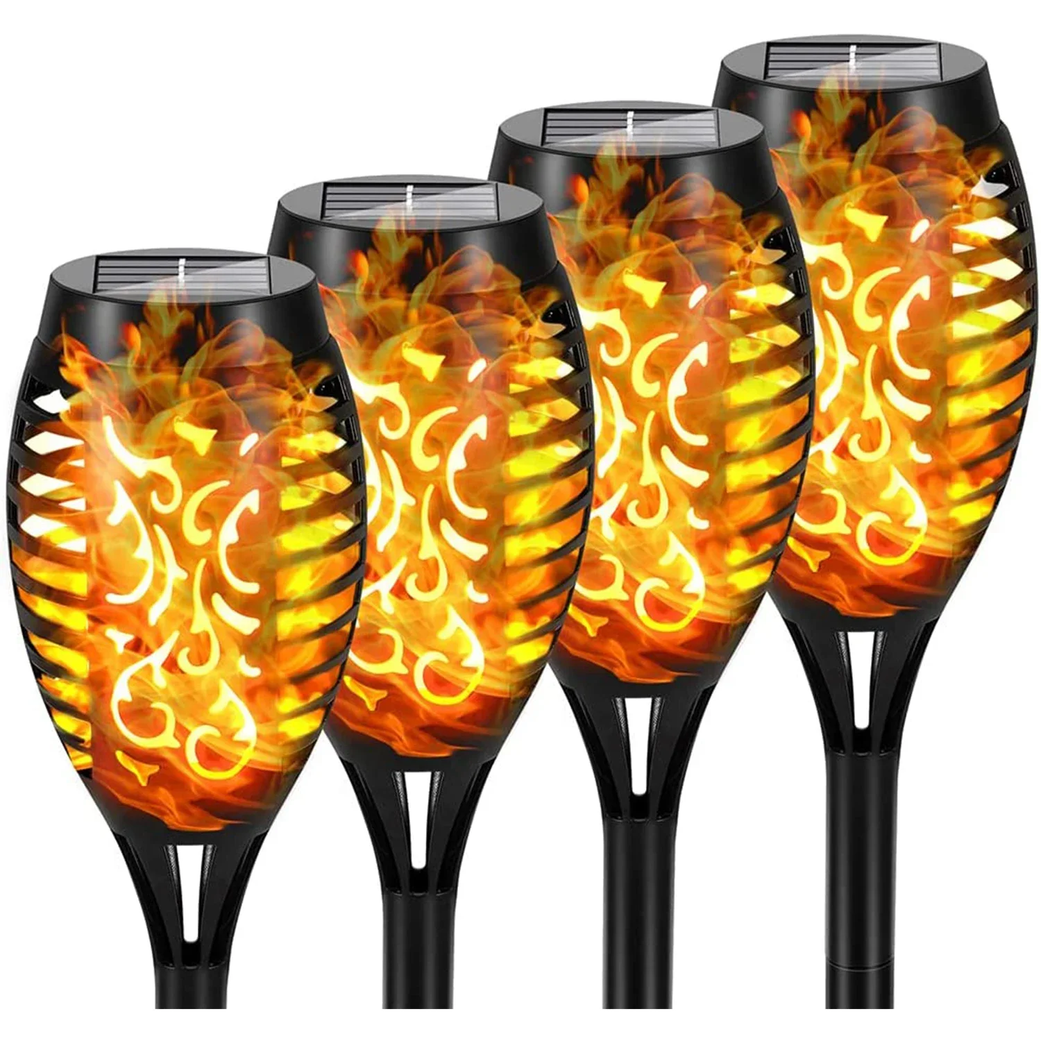 12LED Solar Flame Light Outdoor, Waterdichte 12LEDs Fakkels Landschap Lamp voor Binnenplaats Tuin Yard, Halloween Decoraties