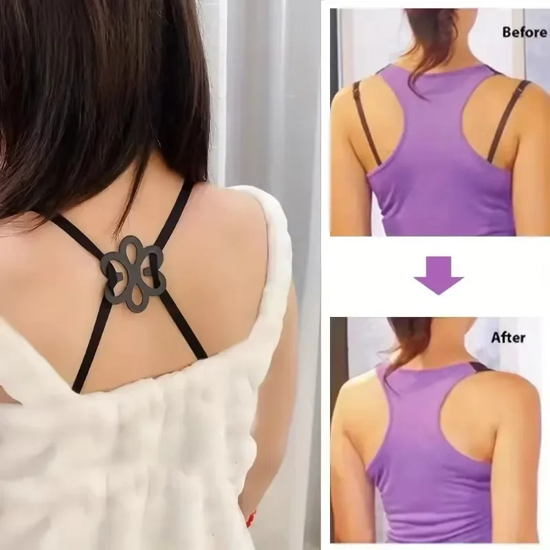 20pcs Flower Shaped Bra Strap Clips, Non-slip Buckles Conceal Bra Straps For Braless Look image 5
