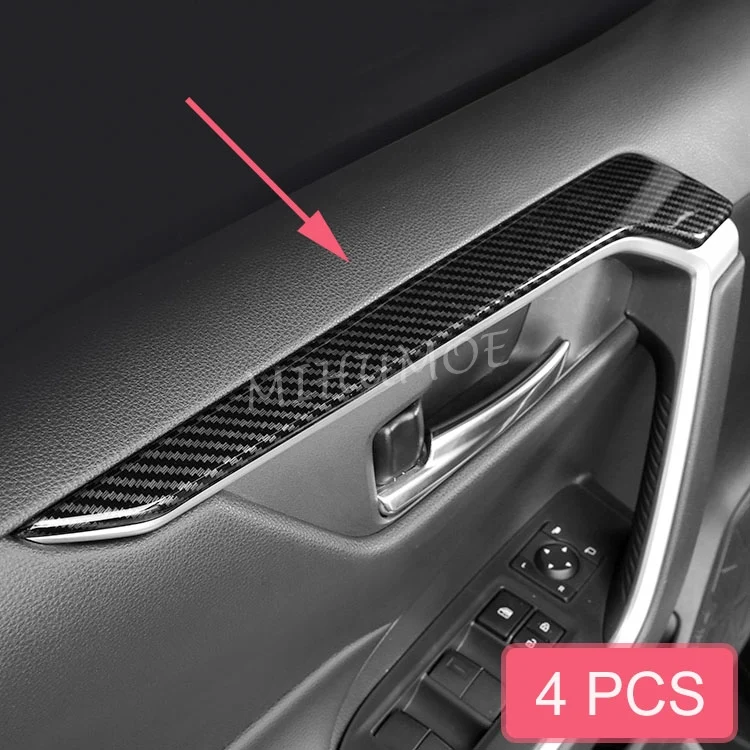 

4Pcs Interior Carbon Fiber Door Panel Trims Strips Decoration For Toyota RAV4 Suzuki Across 2019-2024 Styling Accessories