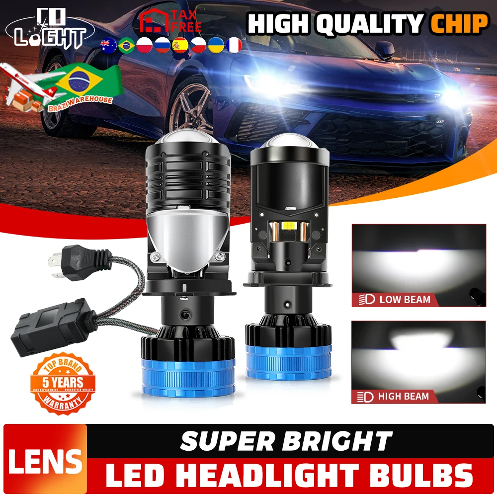 

CO LIGHT H4 LED Mini Projector Lens Headlight 80000LM Automobles Canbus Bulb Hi/Lo Beam LED H4 for Auto Cars Motor 12V 24V