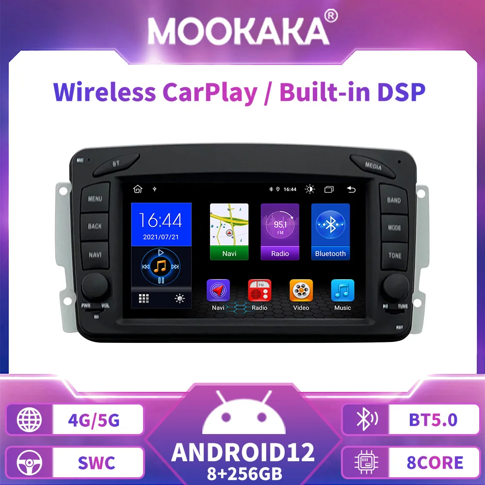 Android 12 Car Radio ForMercedes Benz W209 W203 W168 ML W163 W463 1998 - 2004 Car Multimedia Video Stereo GPS Navigation 2Din