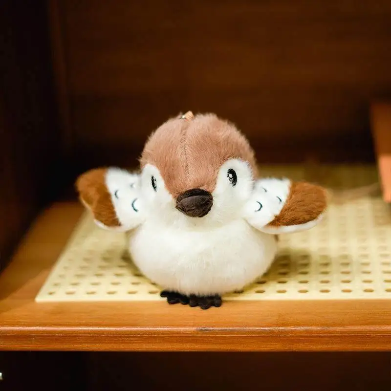 Adorable Plush Toy Bird Pendant Cute Little Sparrow Bag Accessory Keychain Doll Soft Stuffed Animal Fashionable Spring Trend