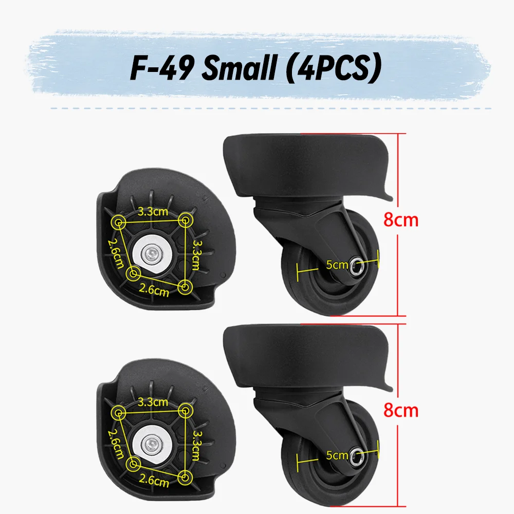 Für benlun F-49 universal rad ersatz koffer rotierende glatte stille stoß dämpfende rad zubehör räder rollen
