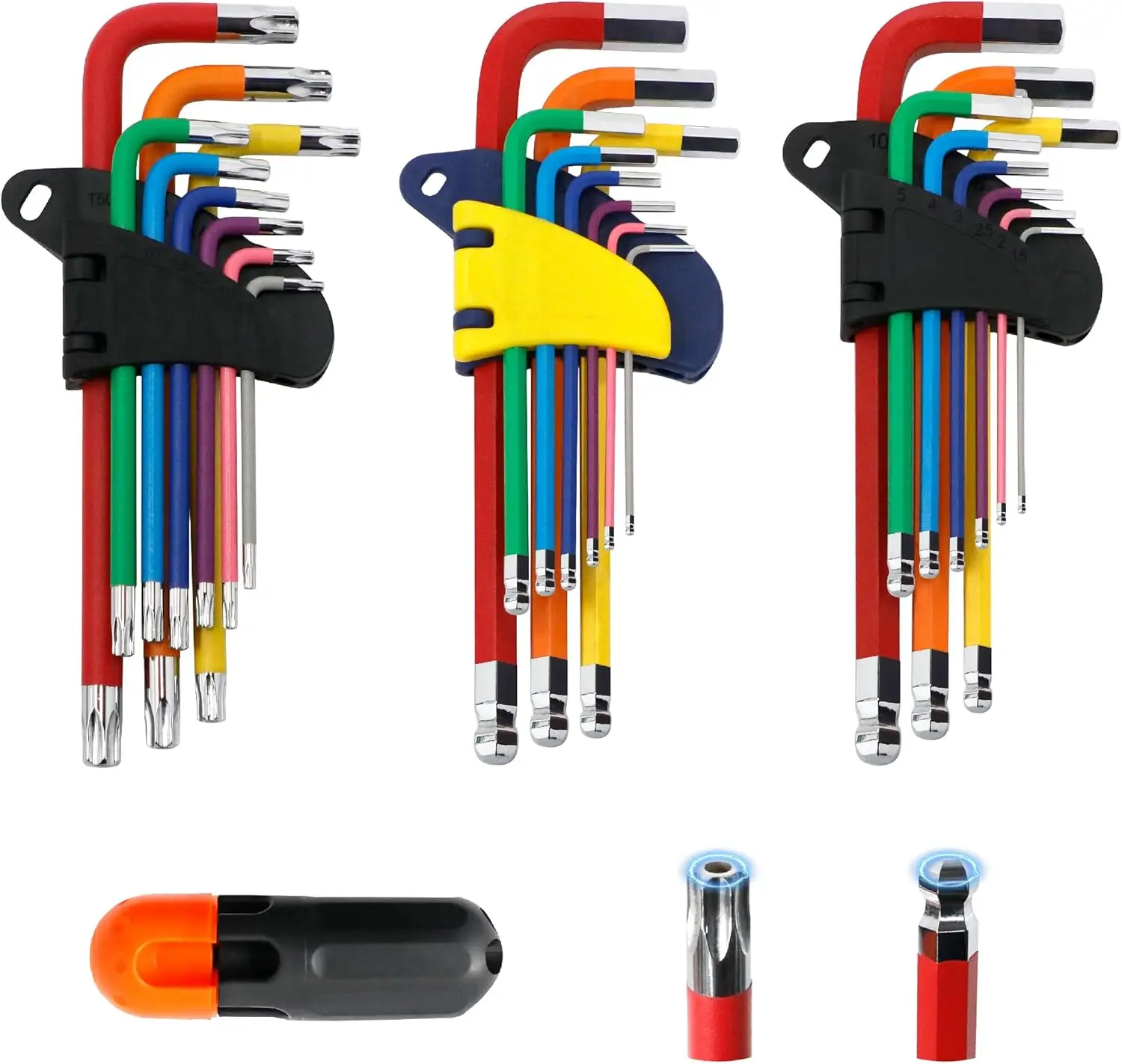 

Набор магнитных шестигранных ключей и ключей Torx из 28 предметов – удлиненные шестигранные ключи (метрические, SAE, Starr T10-T50) с Т-образной рукояткой для регулировки крутящего момента