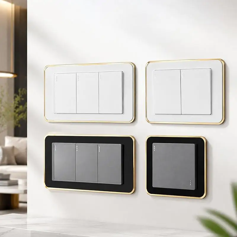 [T] Simple Acrylic Dustproof Switch Protective Cover Anti-Dirty Protective Socket Decorative Frame Switch Sticker