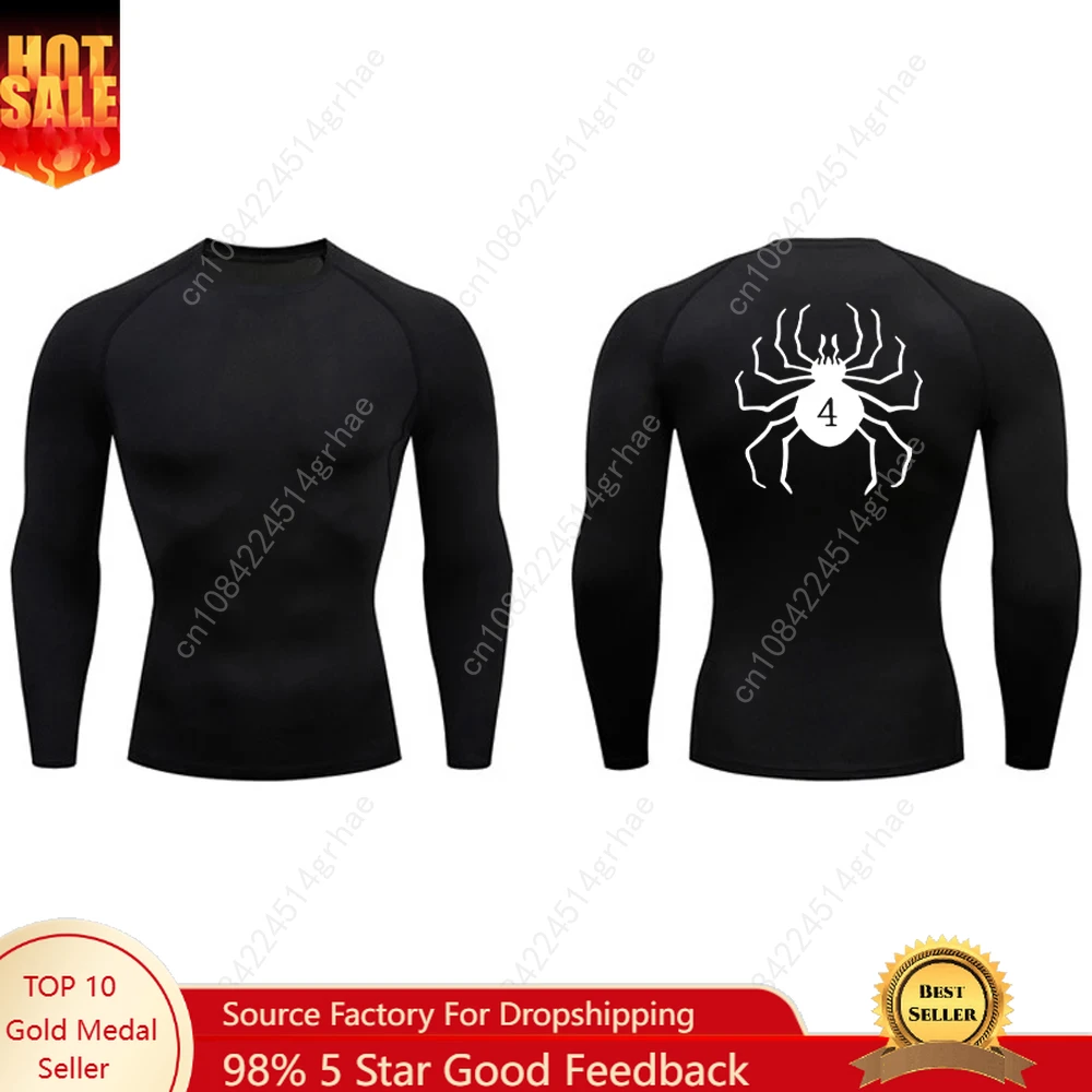 

Anime Printed Men's Compression Shirt for Exercise Anime Sport Quick Dry TShirts Athletic Tight Gym Tops Tee Summer Male