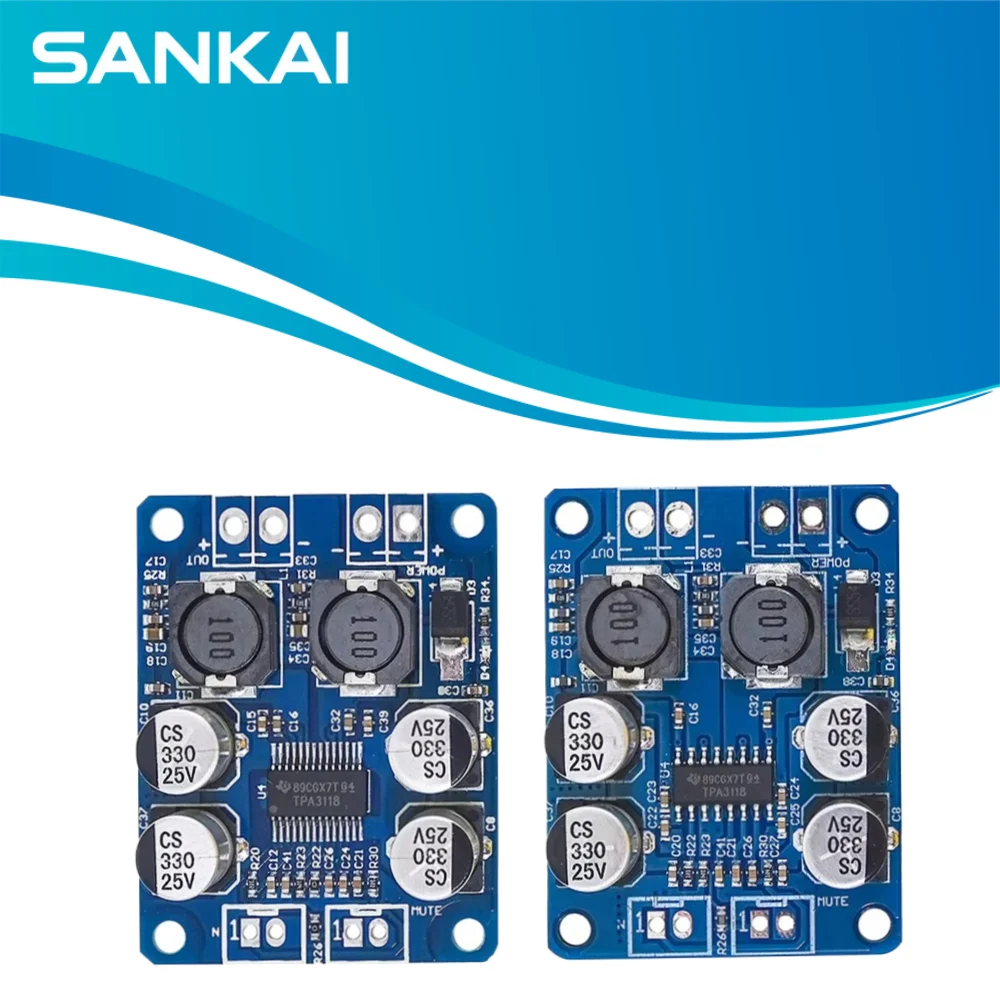 TPA3118 60W Mono Class D Audio Amplifier Module, DC 12V-24V Digital Amp Board