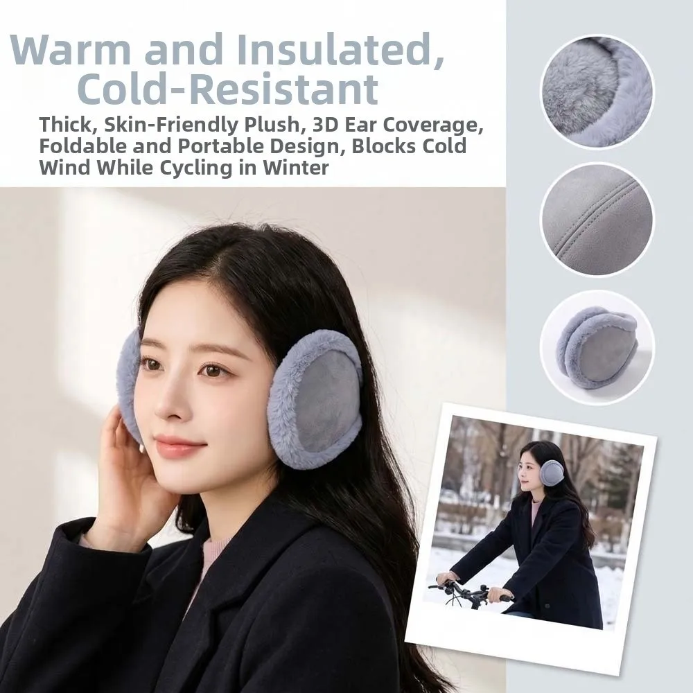 Ear Muffs Thickened Winter Earmuffs Windproof Fleece Lining Foldable Headbands Elastic Collapsible Thermal Ear Covers Skating