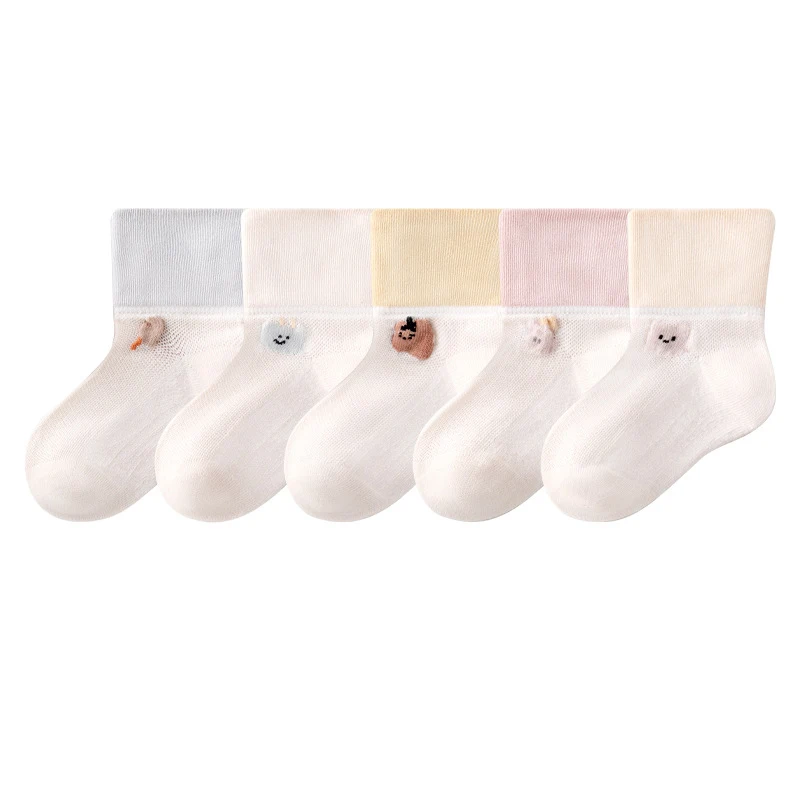 Lot de 3 paires de chaussettes mi-longues pour nouveau-né garçon et fille, vêtement d'été en coton respirant et maille fine pour enfant de 0 à 5 ans, nouvelle collection 2024