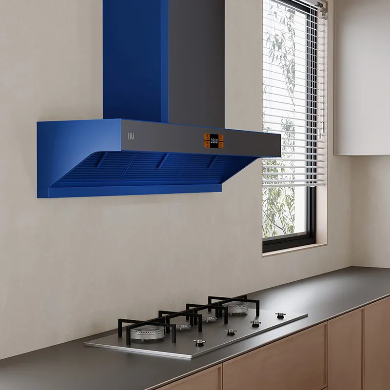 Super long 1.2 meters frequency conversion extended large suction range hood set easy to clean oil-proof coating