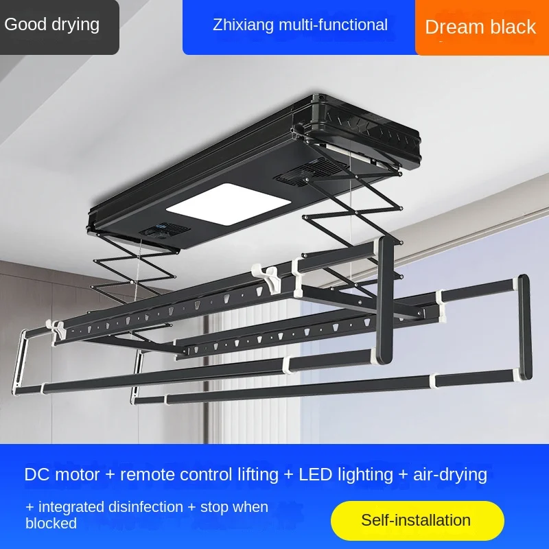 Electric clothes hanger home balcony intelligent lifting cooling rod top-mounted indoor automatic telescopic drying Rod