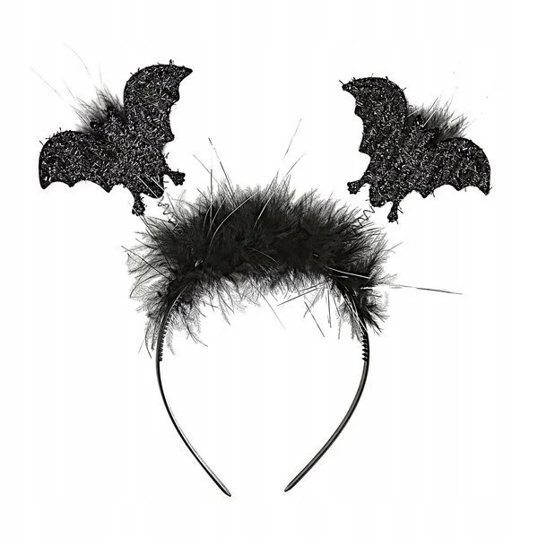 Halloween haarhoofdband vleermuizen met bont zwart, vermomming kostuumaccessoires feest vampier goth kinderen
