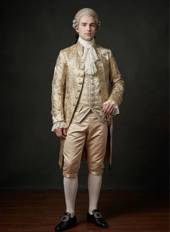 18th Century European Aristocrat Rococo Baroque Gentleman Costume Uniform Luxury Embroidery Court Blazer Suit Custom