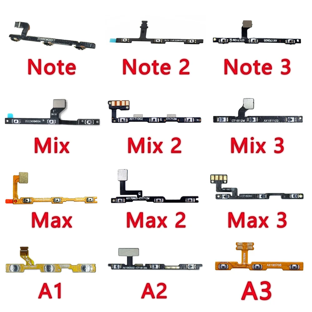 

Aiinant For Xiaomi Mi Note Max Mix 2 2s 3 F1 A3 A2 A1 Lite Pro Button Mute key Switch On Off Volume Power Flex Cable