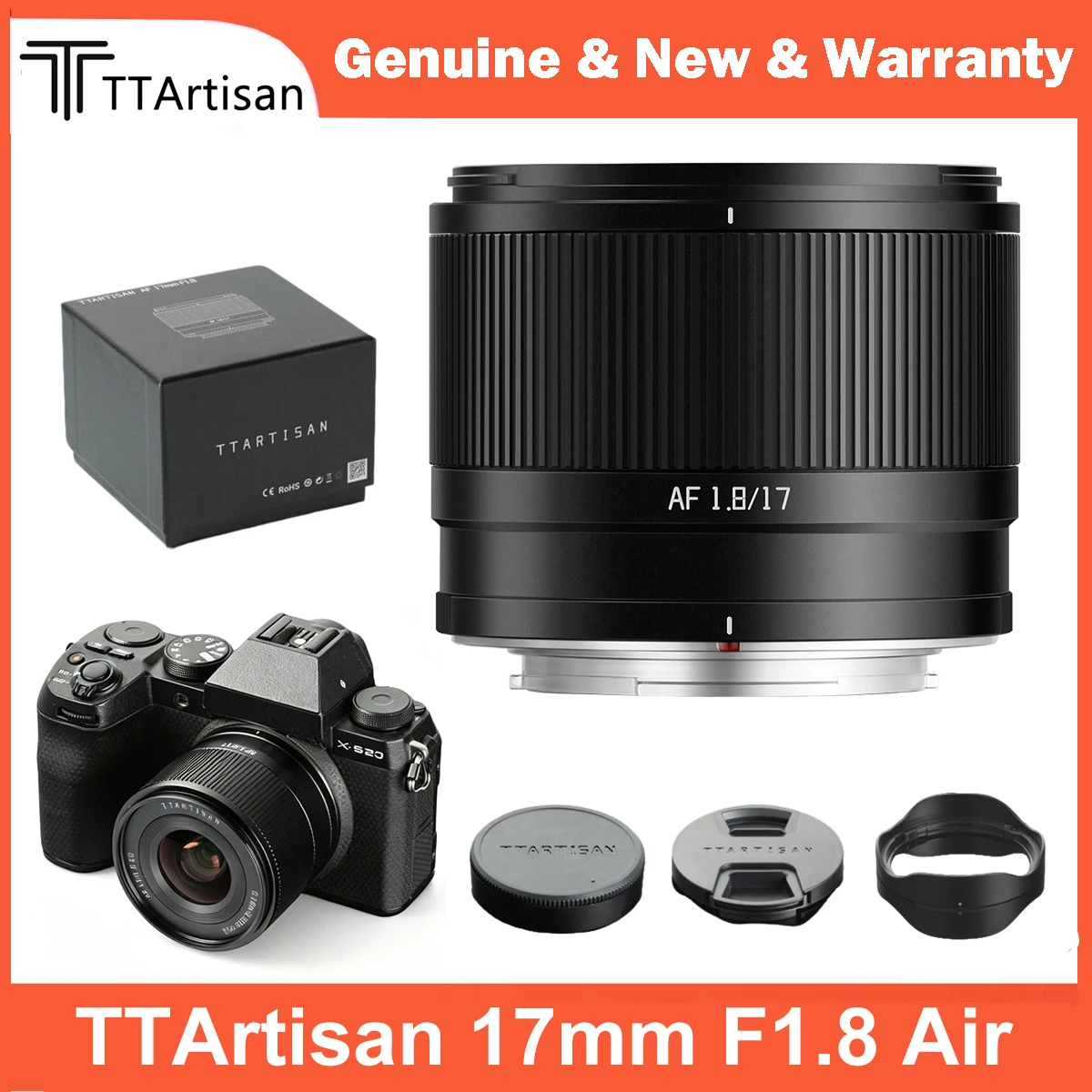

TTArtisan 17mm F1.8 Air с автофокусом, широкоугольный объектив с большой апертурой, полностью металлический корпус, для Sony E-Mount и Fujifilm X-Mount