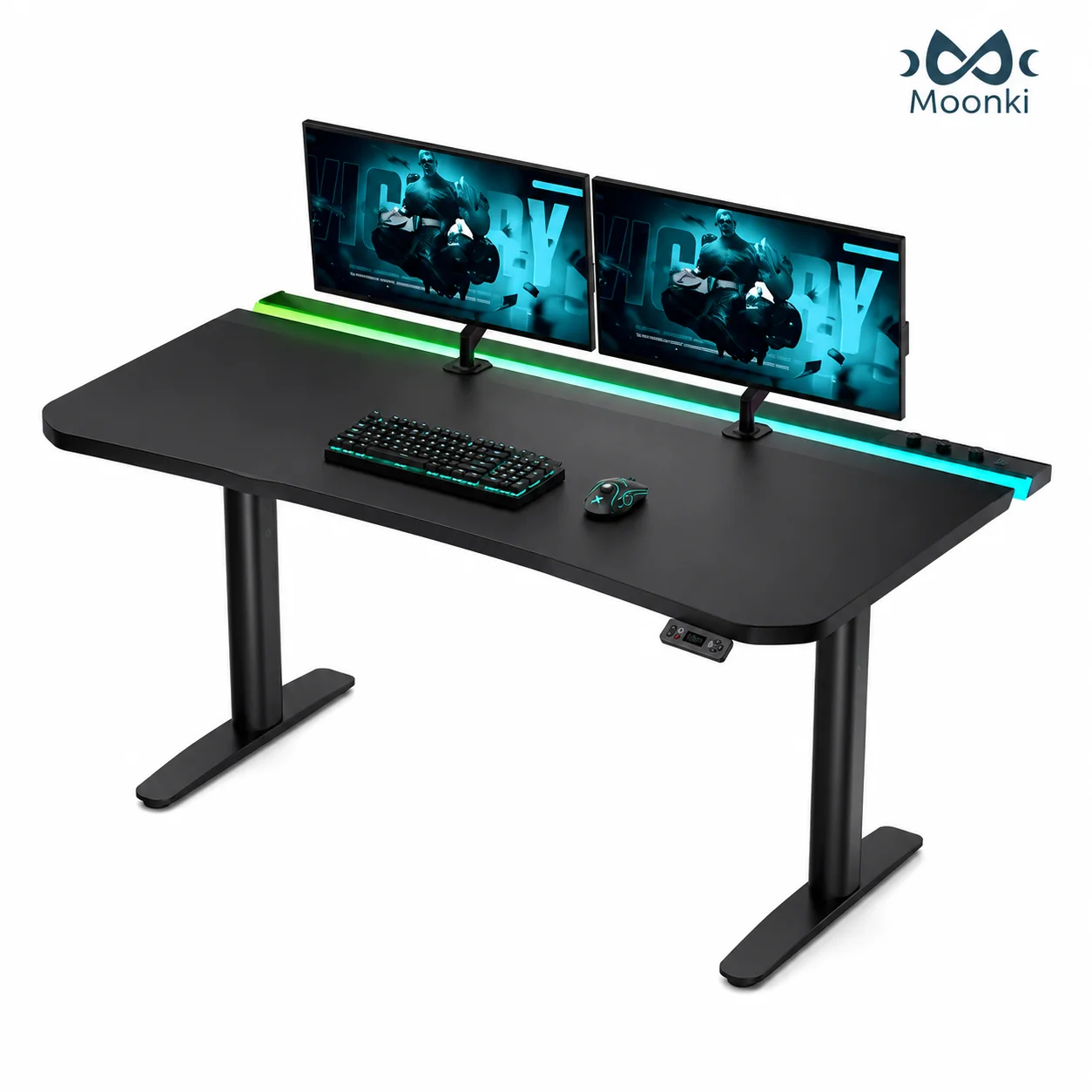 Bureau de jeu moderne en MDF avec gestion magnétique des câbles, éclairage COB et contrôle de la mémoire pour configurations de jeu professionnelles